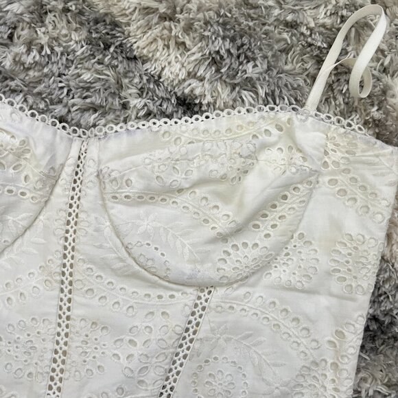 JONATHAN SIMKHAI White Eyelet Broderie Anglaise Bustier Mini Dress - Picture 10 of 10
